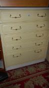 A five drawer bedroom chest. (Collect only).