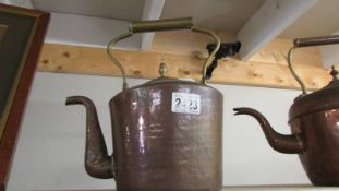 An old copper kettle.