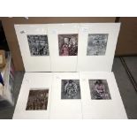 Henry Moore (1898-1986) Collection of 6 shelter sketch prints circa 1945.