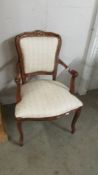 A mahogany framed elbow chair (Collect only)