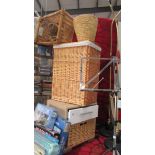 A good lot of wicker ware including a cabinet with drawer.