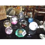 8 glass paperweights