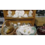 A good mixture of bone china dinner and tea ware