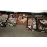 Five boxes of miscellaneous ceramics,