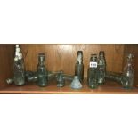 A quantity of vintage glass bottles including Codd ****Condition report****