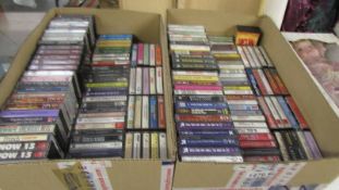 2 large boxes of music cassette tapes approximately 200