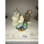 3 Border Fine Arts comic curious cats figures