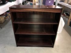 A dark wood stained bookcase/bookshelves, height 94cm x 89.