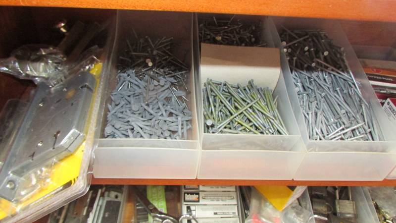 A large quantity of nails, hinges etc. - Image 2 of 5