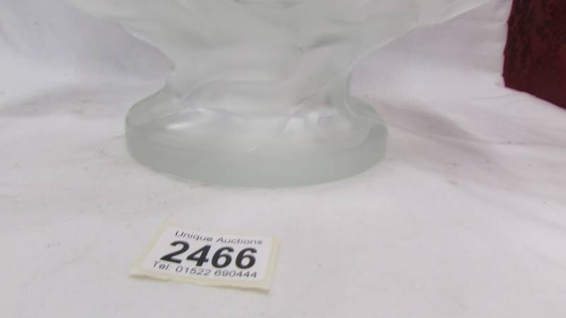 A large 1920's French frosted glass fruit bowl, 'Made in France' 31 cm diameter x 16 cm high. - Image 2 of 4