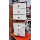 A pair of 3 drawer bedside chests.