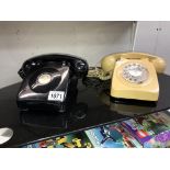 2 vintage telephones