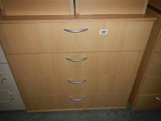 A four drawer bedroom chest. (Collect only).