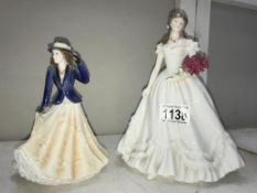 A Royal Worcester Anniversary figure Year 200 & Annabel figurine (tiny chip to 1 flower on larger