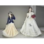 A Royal Worcester Anniversary figure Year 200 & Annabel figurine (tiny chip to 1 flower on larger