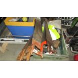 A large quantity of tools including 6 saws.