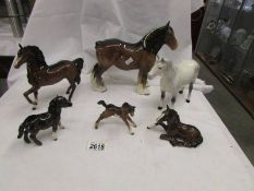 Six assorted Beswick horses.