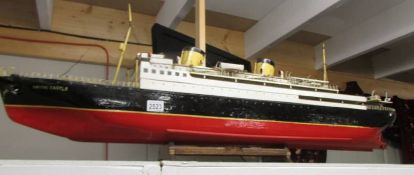 A radio controlled 2 propeller ocean liner, needs a controller but otherwise in working order.