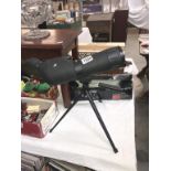 A Spektiv 20 - 60 x 60 monocular telescope with tripod in original tatty box