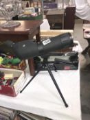 A Spektiv 20 - 60 x 60 monocular telescope with tripod in original tatty box