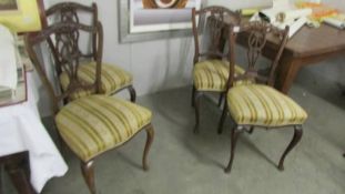 A set of four mahogany chairs on Queen Anne style legs.