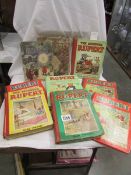 A 1938 New Rupert Book (reading copy) and eight other vintage Rupert books including 1940's.