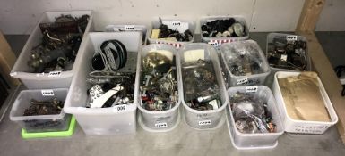 3 boxes of various vintage salvaged electronic components (Collect only & sold as seen)