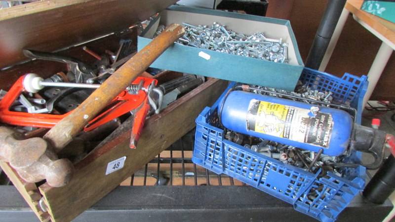 A good lot of workshop consumables and a case of tools.