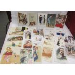 Approximately 30 vintage humorous postcards.