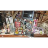 A good collection of cassette tapes, CD's, DVD's and VHS video's including Dr Who.