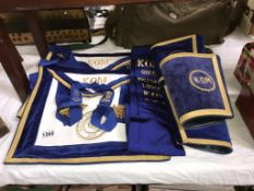 A selection of Queen Victoria Lodge 429 Masonic memorabilia including aprons & cuffs etc.