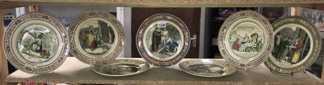 7 vintage Adams collectable/cabinet plates