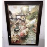 A large framed print of boating Regatta entitled 'Boulter's Lock'