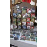A large collection of new and mint carded soccer start figures including Everton, Fulham, Brazil,