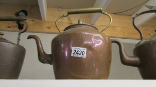 An old copper kettle.