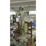 An Art Nouveau spelter figure, fingers a/f but otherwise in good condition. (48.