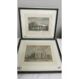 A pair of framed and glazed engravings of Newark castle.