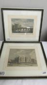 A pair of framed and glazed engravings of Newark castle.