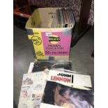 A good box of LP records including John Lennon, Led Zepelin, Madness, Pet shop boys,