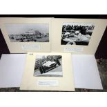 3 black and white motor racing prints by photographer Michael Cooper,