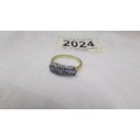 A diamond and tanzanite ring,
