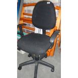 A black office chair.