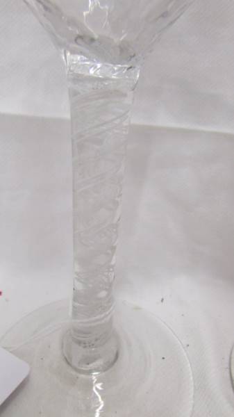 Two antique liquor glasses with spiral stems. - Image 4 of 4