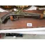 A replica flintlock pistol on board.