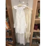4 antique Christening robes/gowns