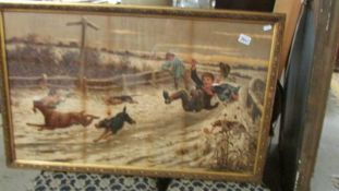 A Victorian framed and glazed print by Stanley Berkeley.