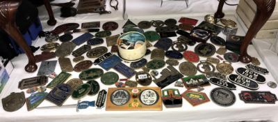 A large collection of barge/canal waterway badges & a box of boating/canal pin badges etc.
