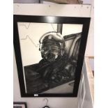 An RAF cockpit/pilot pen & ink drawing, signed AME.