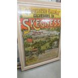 A framed and glazed original Northern Railways Poster for Skegness.