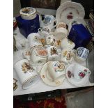 A mixed lot of commemorative china.